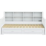 Lumor Kavč-postelja iz masivnega lesa 90/180x190 cm - Z polnilno vtičnico - Z 2 predaloma - Bela, (22156203) | Shoptok.si