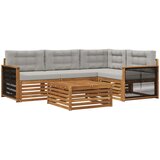  Set vanjskih sofa 5 kom. Prirodna i svjetlosiva | shoptok.hr