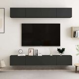 vidaXL TV omarice 4 kosi črne 100x30x30 cm iverna plošča | Shoptok.si
