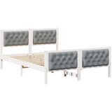  Konstrukcija postelje z vzglavjem Svetlo siva 140 x 200 cm, (5000084257) | Shoptok.si