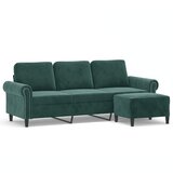 Trosjed s tabureom tamnozeleni 180 cm baršunasti | shoptok.hr