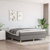  Box spring postelja z vzmetnico temno siva 160x200 cm blago, (20726142) | Shoptok.si