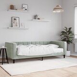 vidaXL Dnevna postelja z vzmetnico svetlo siva 90x200 cm žamet Cene