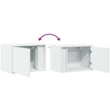 vidaXL Stenska nočna omarica z LED lučkami 2 kosa bela | Shoptok.si