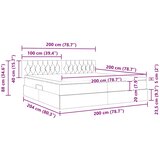 LED krevet za pohranu s madracem Tamnosiva 200 x 200 cm Tkanina | Eponuda.com