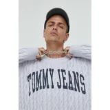 Tommy Jeans Pulover za muškarce, boja: siva,