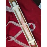  Krstne sveče z golobčkom, cvetjem in križcem KRSV 02 | Shoptok.si
