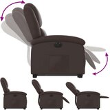 vidaXL Električna naslonjač na podizanje od umjetne kože smeđi | shoptok.hr