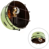 QAZQA Industrijska stenska svetilka zelena 25 cm - Barril