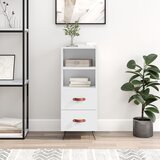vidaXL Komoda sjajna bijela 34 5 x 34 x 90 cm od konstruiranog drva | shoptok.hr