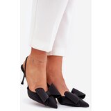Boto High Heels With Open Heels And Bow Black Eklevia | shoptok.hr
