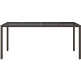  Vrtni stol smeđi 190x90x75 cm od kaljenog stakla i poliratana | shoptok.hr