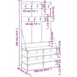  Stalak za odjeću i cipele smeđa boja hrasta 100x40x184 cm | shoptok.hr