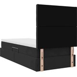  Krevet s prostorom za pohranu s LED-om Crna 90 x 190 cm Baršun | shoptok.hr