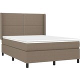  Box spring postelja z vzmetnico LED taupe 140x200 cm blago, (20790740) | Shoptok.si