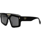 Roma Black Square Sunglasses - ONE SIZE (52)