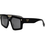 Fendi Roma Black Square Sunglasses ONE SIZE (52) Črna/Siva Cene