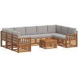  Set vanjskih sofa 10 kom. Prirodna i svjetlosiva | shoptok.hr