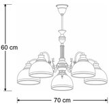 Brilagi Luster na šipci TAURUS 5xE27/15W/230V prečnik 70 cm bronza | Eponuda.com