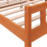 vidaXL Posteljni okvir z vzglavjem voščeno rjava 150x200 cm borovina | Shoptok.si