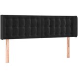  Uzglavlje s ušima crno 147x16x78/88 cm baršunasto | shoptok.hr