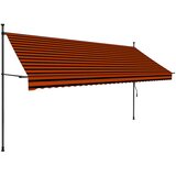 Tenda na ručno uvlačenje s LED svjetlom 350 cm narančasto-smeđa | shoptok.hr