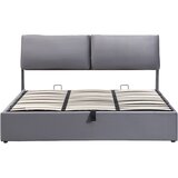 Lumor Postelja s predalom iz žameta - 180x200 cm - z 3 predali - siva (brez vzmetnice), (22150909) | Shoptok.si