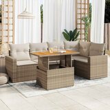 vidaXL 6-dijelni set vrtnih sofa s jastucima bež od poliratana | shoptok.hr