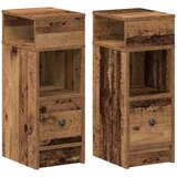  Noćni ormarići 2 kom s ladicama staro drvo 25x31x66 cm | Shoptok.si