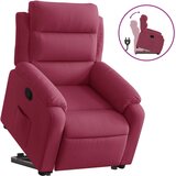  Naslanjač s funkcijo vstajanja vinsko rdeč žamet | Shoptok.si