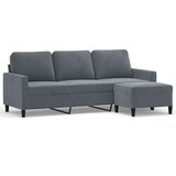 Trosed s stolčkom za noge temno siv 180 cm žamet | Shoptok.si