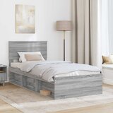 Krevetna konstrukcija s uzglavljem Siva Sonoma 75 x 190 cm | shoptok.hr