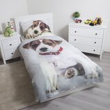 Jerry Fabrics Siva enojna bombažna otroška posteljnina 140x200 cm Dog – | Shoptok.si