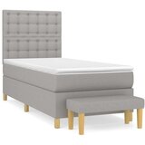  Kreveta s oprugama i madrac svjetlosivi 90x200cm tkanina | shoptok.hr