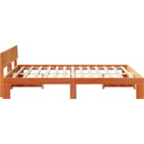 vidaXL Krevetni okvir s uzglavljem vax smeđe boje 160x200 cm od masivne borovine | shoptok.hr