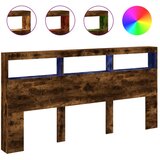 Maison Chic posteljno vzglavje - vzglavna omarica - nočna omarica led dimljeni hrast 200x17x102 cm, (21705635) Cene