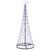 vidaXL LED božično drevesce Modra 138.5 x 138.5 x 399 cm Kovina | Shoptok.si