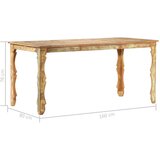  Blagovaonski stol od masivnog obnovljenog drva 160 x 80 x 76 cm | shoptok.hr
