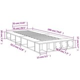 vidaXL Okvir za krevet crni 75 x 190 cm od konstruiranog drva | shoptok.hr