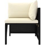 Maison Chic Sekcijski kotni kavč - Sofa - Kanape z blazinami črn poli ratan, (21727217) Cene