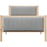  Okvir kreveta s uzglavljem Smeđa i svijetlo siva 100 x 200 cm | shoptok.hr