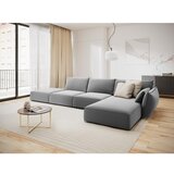 Mazzini Sofas Svetlo siva žametna kotna sedežna garnitura z ležalnikom (desni kot) Vanda – | Shoptok.si