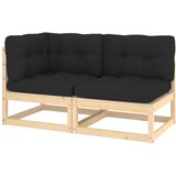 The Living Store Vrtna sedežna garnitura 2-delna z blazinami trdna borovina - Vrtna Sedežna Garnitura, (21471308) | Shoptok.si