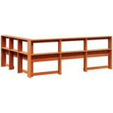  Knjižnica vzglavje L-oblike voščeno rjava 140 cm trdna borovina, (21791076) | Shoptok.si