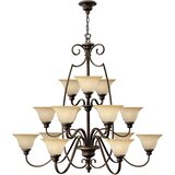 Elstead Lighting Elstead Cello Lestenec s 15 lučmi, starinski bron, s steklenimi senčniki, (22099706) | Shoptok.si