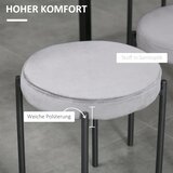  Set od 4 složive blagovaonske stolice baršunasti izgled metal siva 41 5x41 5x46 cm | shoptok.hr