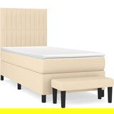 vidaXL Krevet s oprugama i madracem krem 100 x 200 cm od tkanine | shoptok.hr