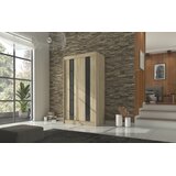ADRK Drsna omara KAREN z lakobelom 120 cm - SONOMA-LAKIRANA čRNA, VISOK SIJAJ | Shoptok.si