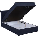 MID.YOU POSTELJA Z VZMETNICO 120 cm x 200 cm , tekstil, leseni material temno modra | Shoptok.si