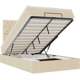  Otomanski okvir kreveta s madraca krem 120x190 cm od tkanine | shoptok.hr